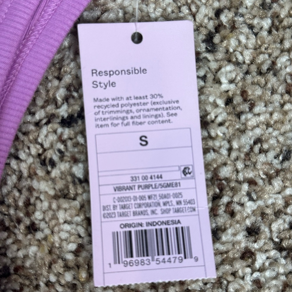 Wild Fable‎ Ribbed High Neck Crop Tank Purple NWT (S) - Picture 3 of 8